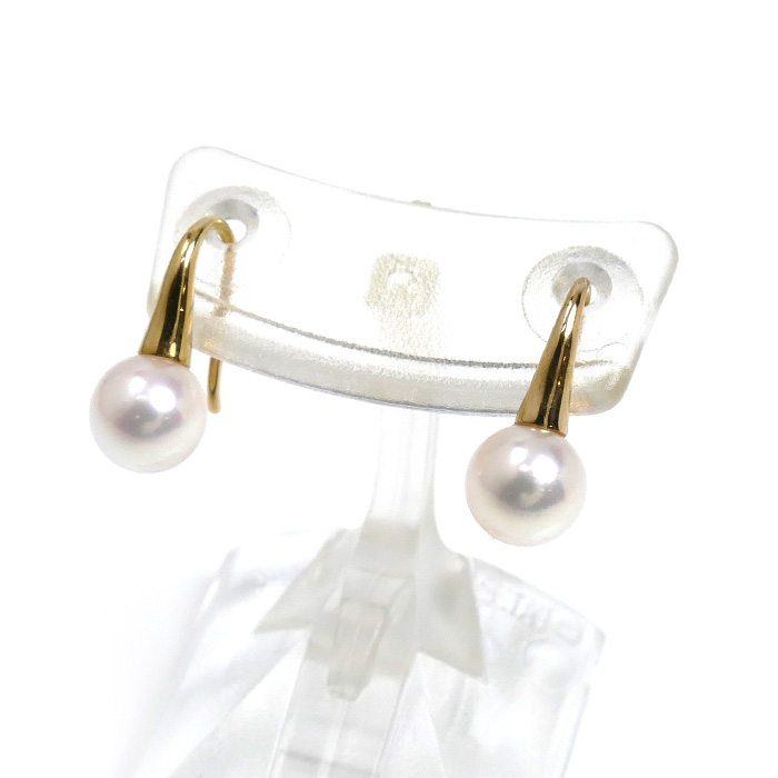 STAR JEWELRY スタージュエリー K18YG イエローゴールド ピアス アコヤパール約5.8mm 1.3g レディース【中古】【美品】
