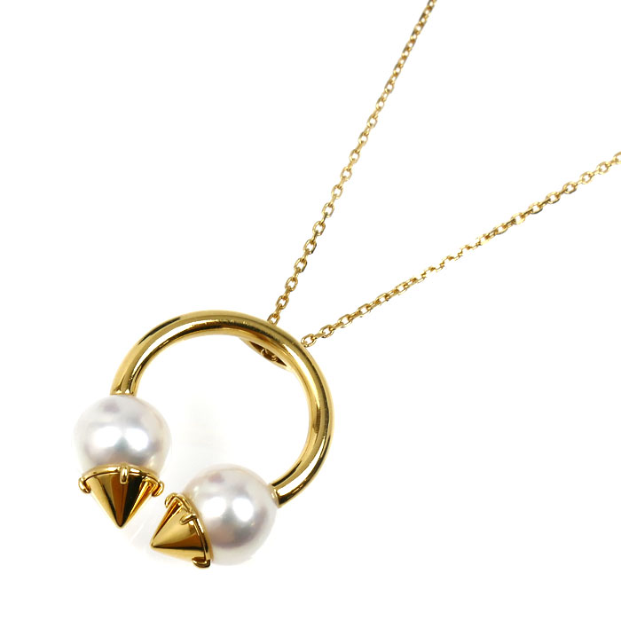 TASAKI タサキ K18YG イエローゴールド リファインドリベリオン パール ネックレス パール約7.0mm 5.6g 40～45cm レディース【中古】