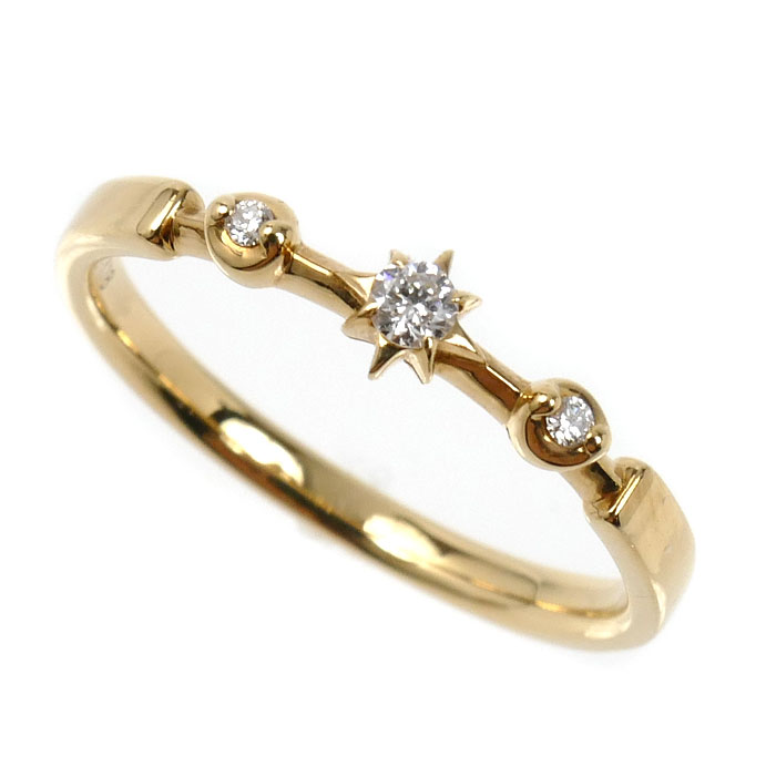 STAR JEWELRY スタージュエリー K18YG イエローゴールド リング・指輪 ダイヤモンド0.04ct 8号 1.6g レディース【中古】