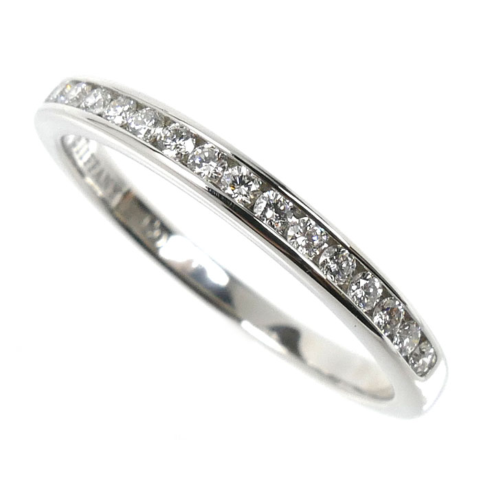 TIFFANY&Co. ティファニー Pt950プラチナ ハーフサークル チャネルセッティング リング・指輪 ダイヤモンド 13号 3.2g レディース【中古】【美品】