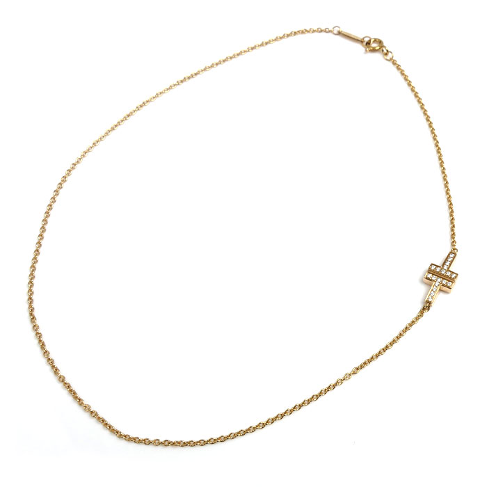 TIFFANY&Co. ティファニー K18PG ピンクゴールド T TWO ダイヤ ブレスレット ダイヤモンド 3.9g 34cm レディース【中古】