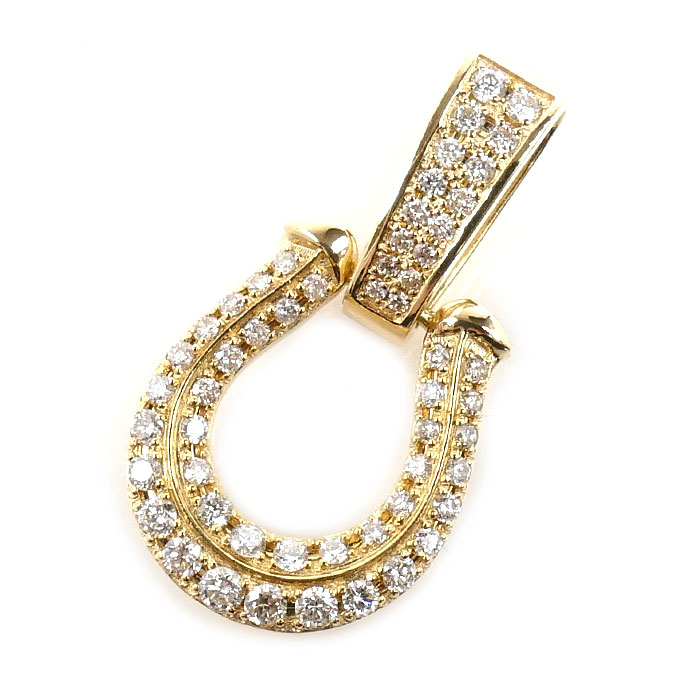 K18YG イエローゴールド ペンダントトップ ダイヤモンド0.62ct 4.0g ユニセックス【中古】【美品】