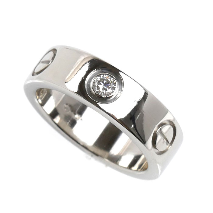 CARTIER カルティエ Pt950プラチナ ラブリング 1Pダイヤ リング・指輪 ダイヤモンド 9号 49 10.8g レディース【中古】【美品】