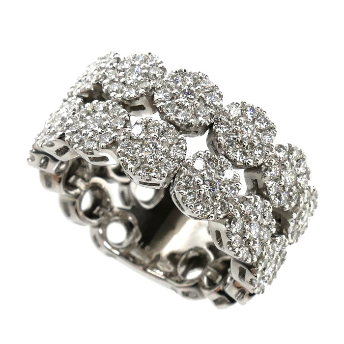 Damiani ダミアーニ K18WG ホワイトゴールド マルゲリータ リング・指輪 ダイヤモンド1.01ct 12.5号 10.6g レディース【中古】【美品】