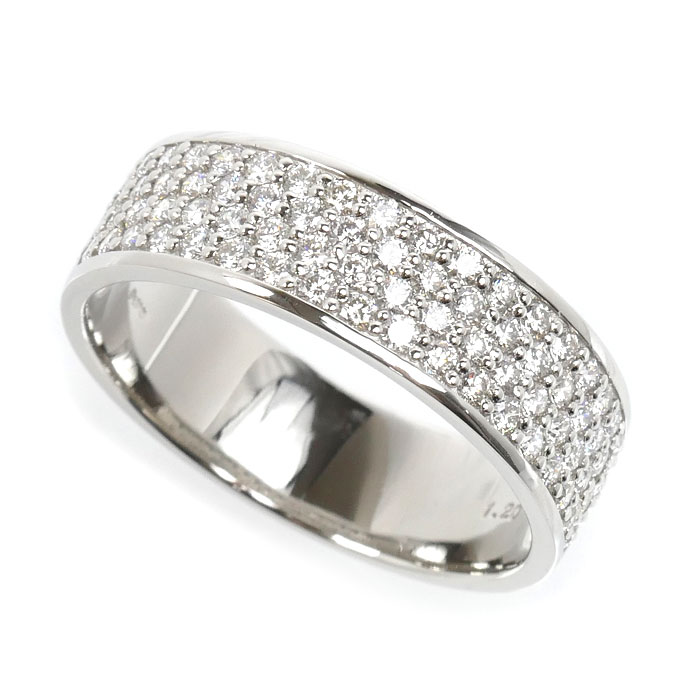 Pt900プラチナ リング・指輪 ダイヤモンド1.20ct 25.5号 10.4g メンズ【中古】