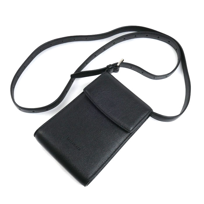 BALENCIAGA バレンシアガ ゴースト フォンホルダー ショルダーバッグ ブラック 618868 ユニセックス【中古】【美品】