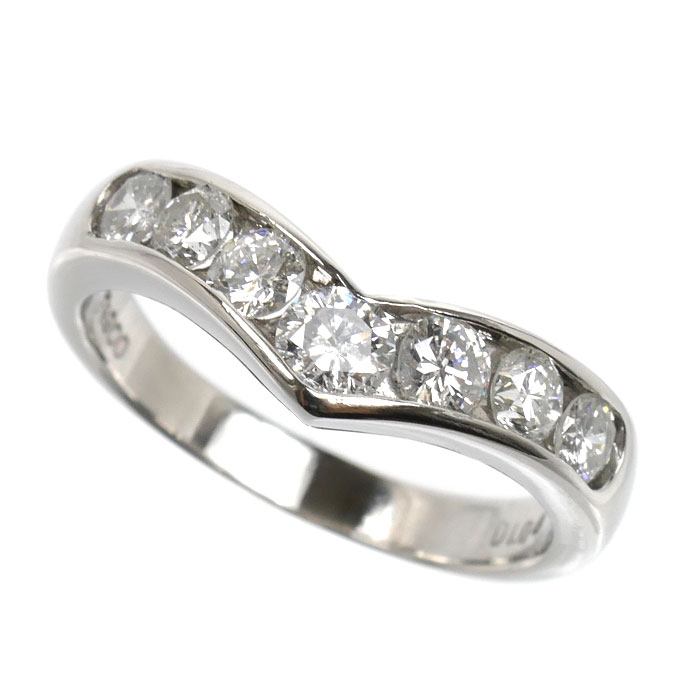 Pt900プラチナ リング・指輪 ダイヤモンド1.04ct 16号 5.9g V字 レディース【中古】