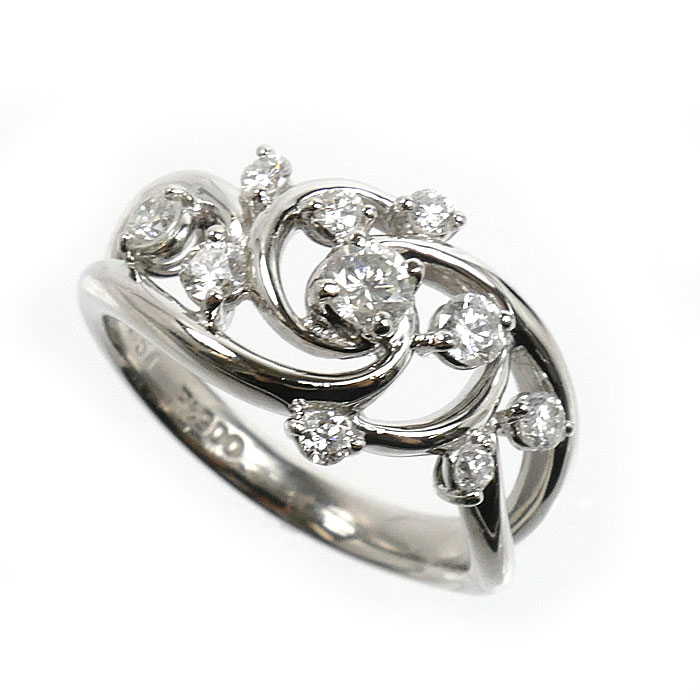 Pt900プラチナ リング・指輪 ダイヤモンド0.51ct 12号 7.2g レディース【中古】【美品】