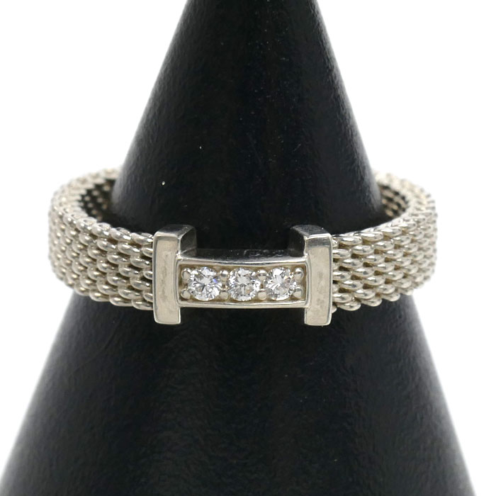 TIFFANY&Co. ティファニー シルバー925 サマセット リング・指輪 ダイヤモンド 10号 2.3g レディース【中古】