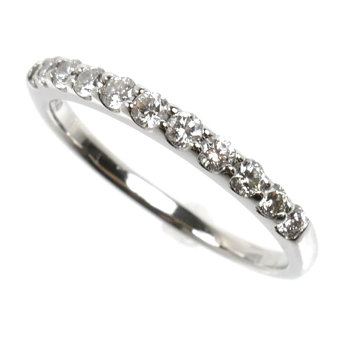Pt900プラチナ ハーフエタニティ リング・指輪 ダイヤモンド0.30ct 10.5号 2.3g レディース【中古】【美品】