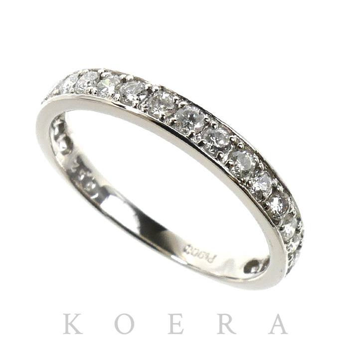 Pt900プラチナ ハーフエタニティ リング・指輪 ダイヤモンド0.52ct 14号 2.8g レディース【中古】【美品】