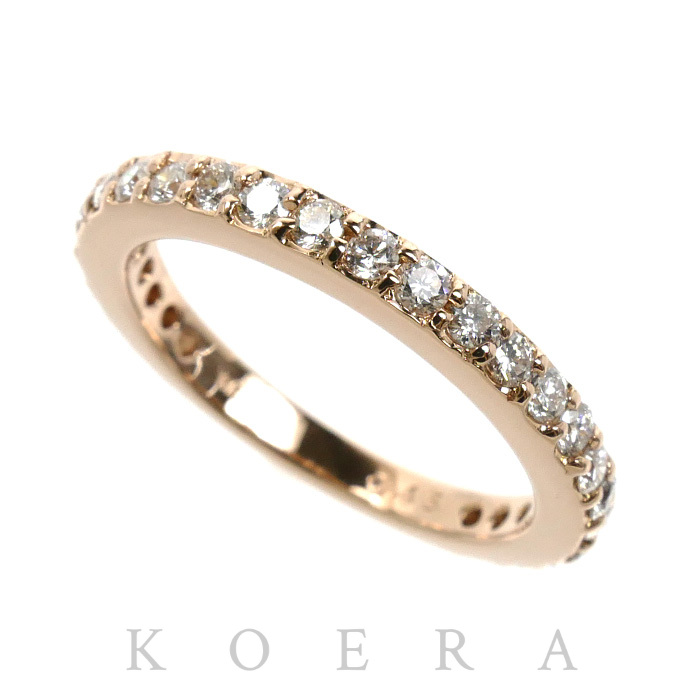 K18PG ピンクゴールド エタニティ リング・指輪 ダイヤモンド0.45ct 6号 2.4g レディース【中古】【美品】