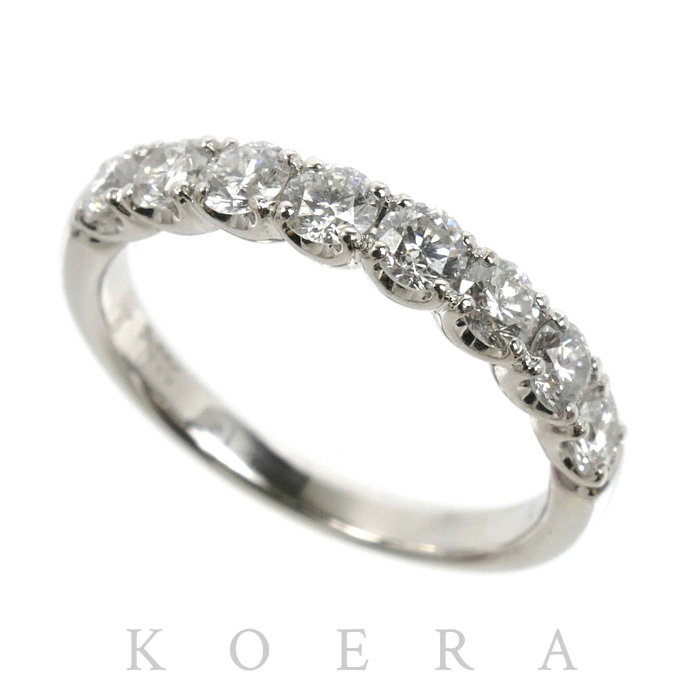 Ponte Vecchio ポンテヴェキオ Pt900プラチナ ハーフエタニティ リング・指輪 ダイヤモンド0.70ct 10号 3.7g レディース【中古】【美品】