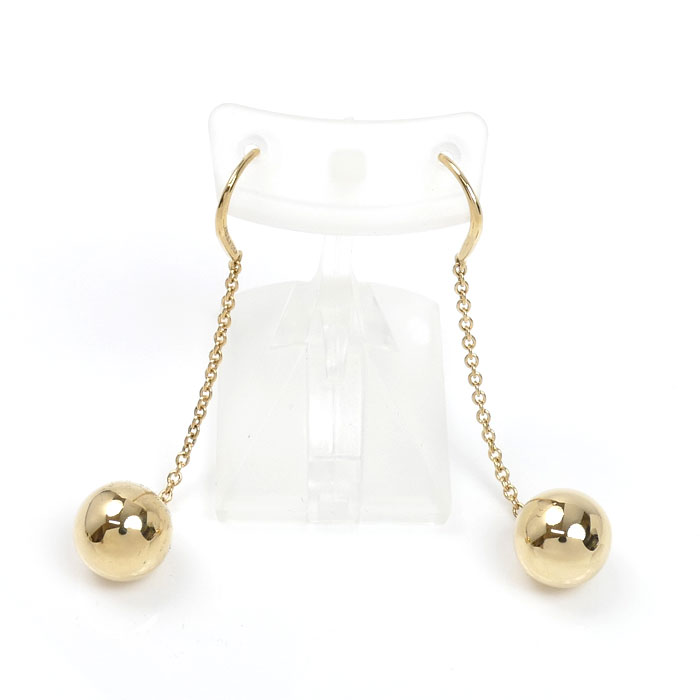 TIFFANY&Co. ティファニー K18YG イエローゴールド ハードウェアボール ピアス 4.8g レディース【中古】【美品】