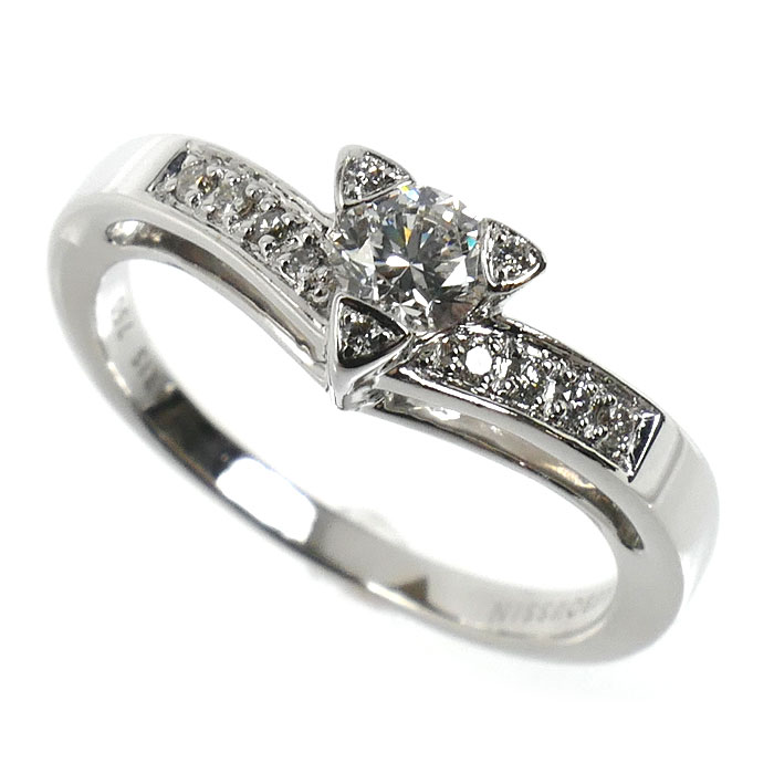 MAUBOUSSIN モーブッサン K18WG ホワイトゴールド リング・指輪 ダイヤモンド 9号 2.9g レディース【中古】【美品】