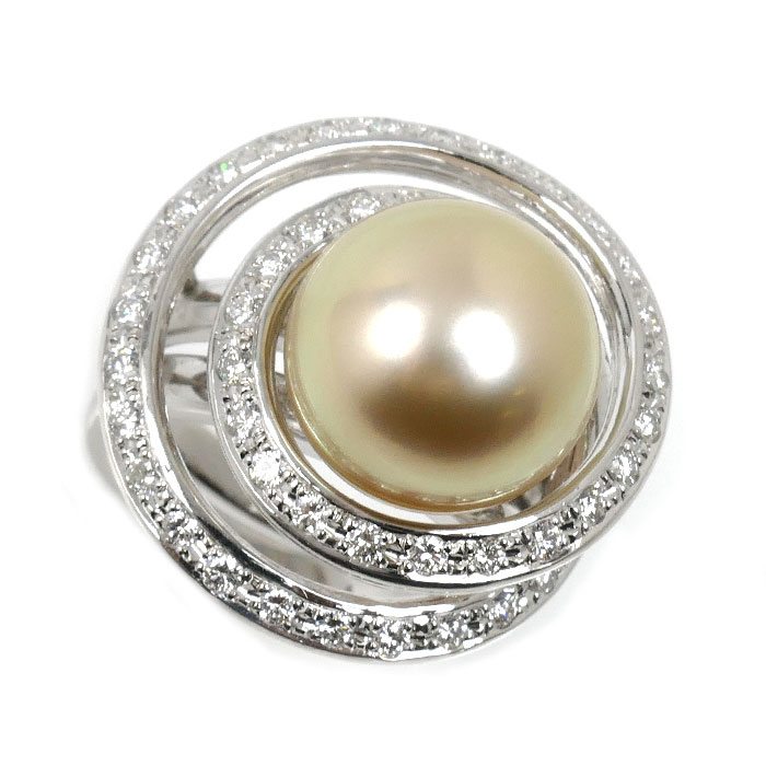 TASAKI タサキ Pt900プラチナ リング・指輪 南洋パール約12.0mm ダイヤモンド0.60ct 10号 17.9g レディース【中古】【美品】