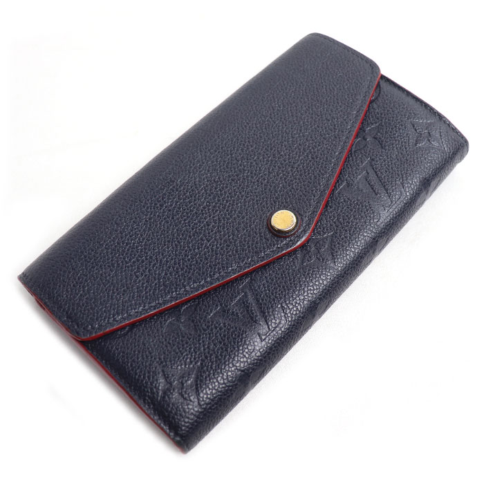 LOUIS VUITTON ルイ・ヴィトン ポルトフォイユ サラ 長財布 モノグラム アンプラント マリーヌ/ルージュ M62125 レディース【中古】