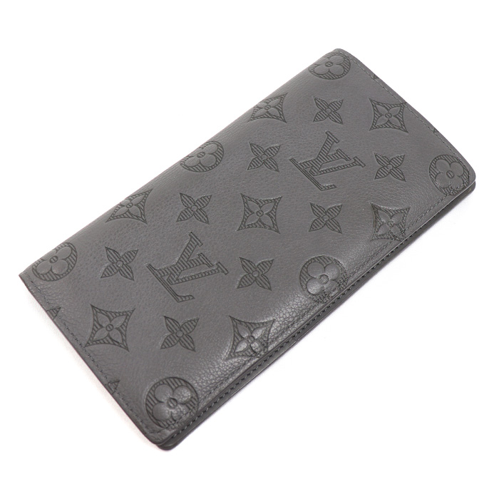 LOUIS VUITTON ルイ・ヴィトン ポルトフォイユ・ブラザ 長財布 モノグラムシャドウ グレー M81335 メンズ【中古】
