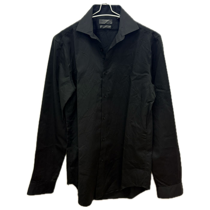 Calvin Klein インフィニティ ノン アイロン 長袖シャツ ブラック メンズ【中古】