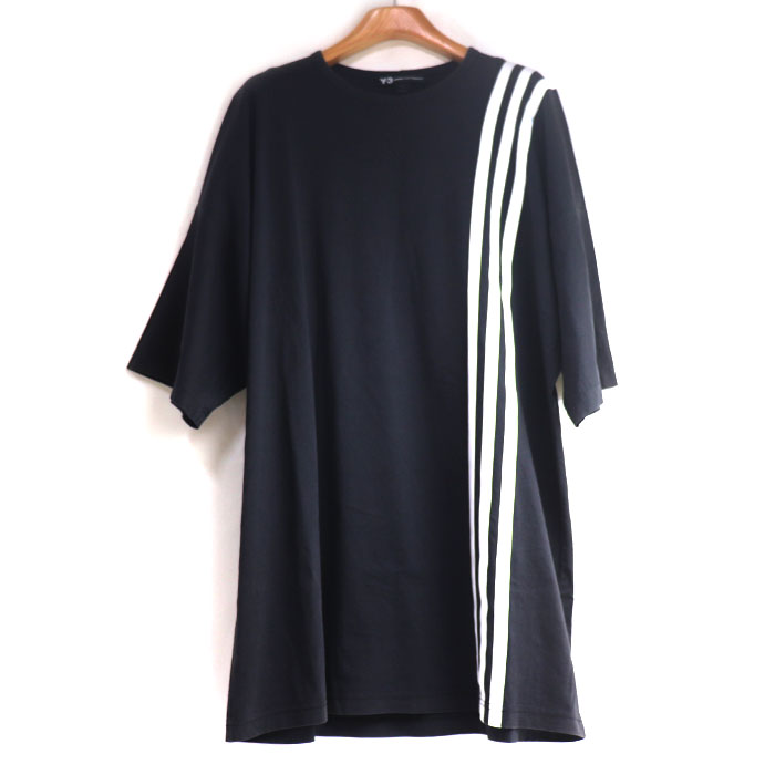 Yohji Yamamoto ヨウジヤマモト Y-3×Adidas 3-STRIPES TEE  半袖Ｔシャツ ブラック CY6974 16C001 M/M メンズ【中古】