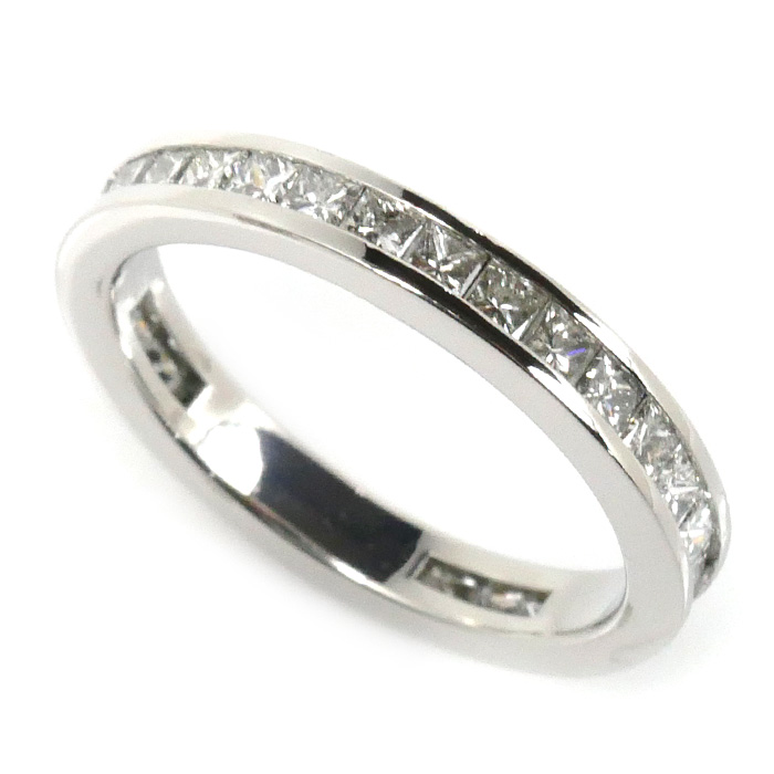 Pt900プラチナ フルエタニティ リング・指輪 ダイヤモンド1.08ct 8.5号 3.3g プリンセスカット レディース【中古】