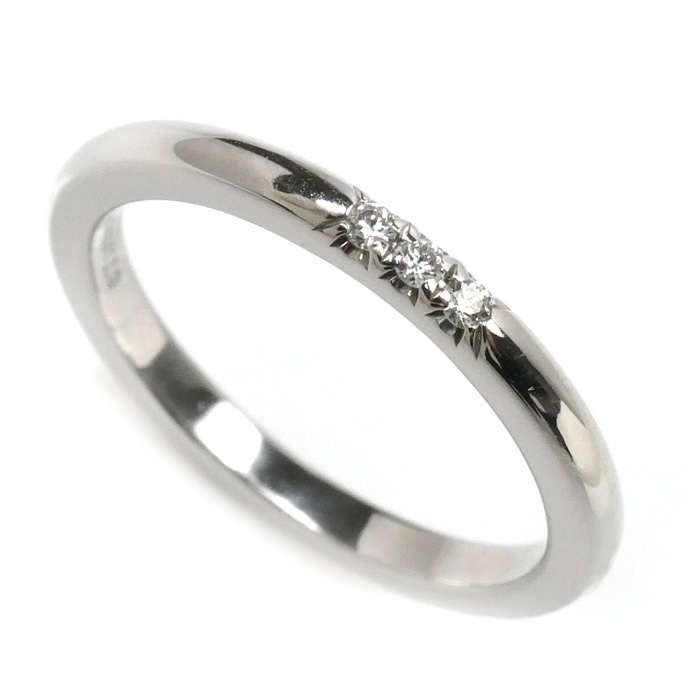 TIFFANY&Co. ティファニー Pt950プラチナ フォーエバー ウェディング バンド リング・指輪 ダイヤモンド 6.5号 3.1g レディース【中古】