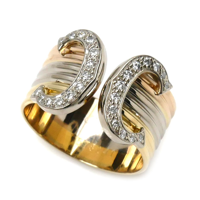 CARTIER カルティエ K18YG イエローゴールド K18WG ホワイトゴールド K18PG 2C リング・指輪 ダイヤモンド 16号 57 6.6g レディース【中古】【美品】