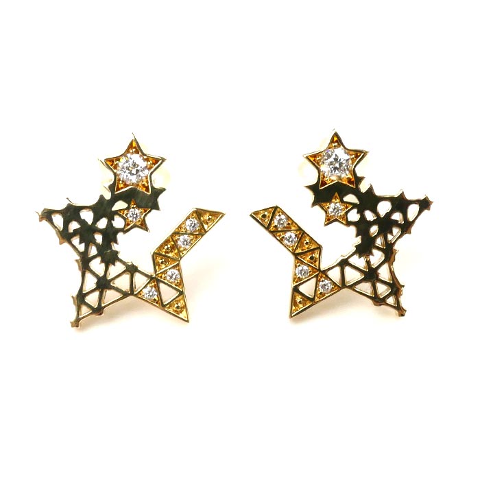 festaria bijou SOPHIA K18YG イエローゴールド スターコレクション ピアス ダイヤモンド0.060×2ct/0.02×2ct 3.9g レディース【中古】