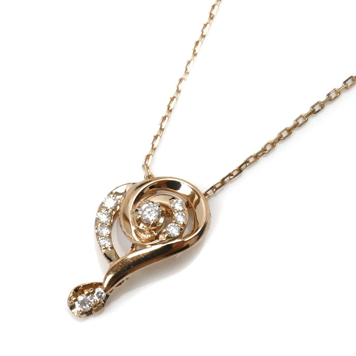 Vendome Aoyama ヴァンドーム青山 K18PG ピンクゴールド クリスティーヌ ネックレス ダイヤモンド 1.7g ～40cm スライドチェーン レディース【中古】【美品】
