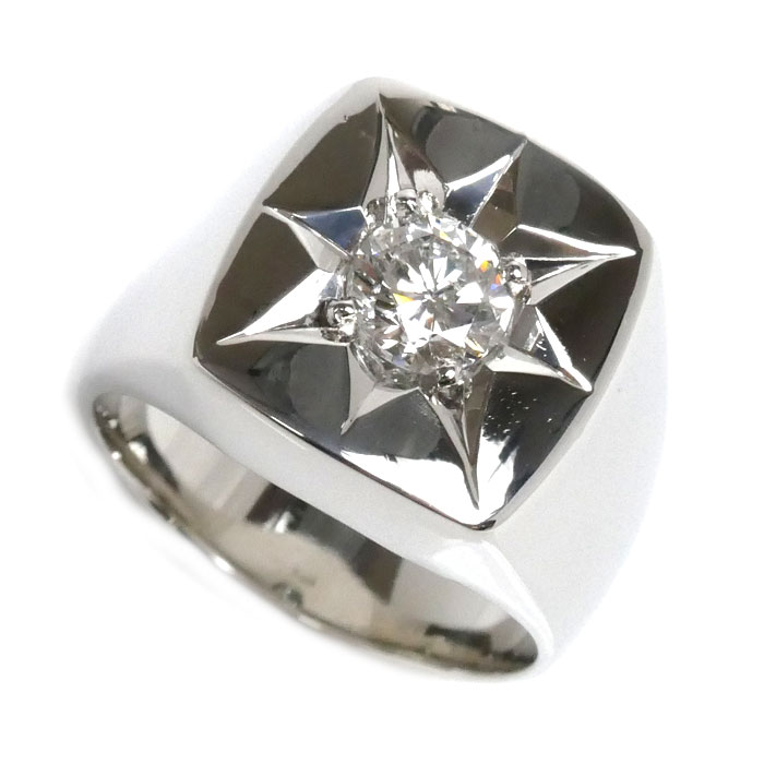 Pt900プラチナ リング・指輪 ダイヤモンド1.007ct 18号 38.0g メンズ【中古】