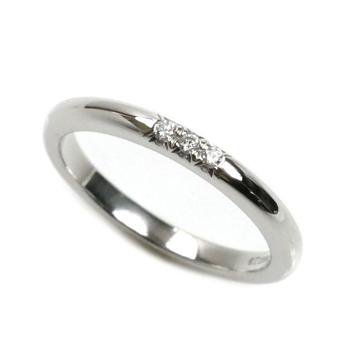 TIFFANY&Co. ティファニー Pt950プラチナ クラシック バンド リング・指輪 ダイヤモンド 6.5号 3.1g レディース【中古】【美品】