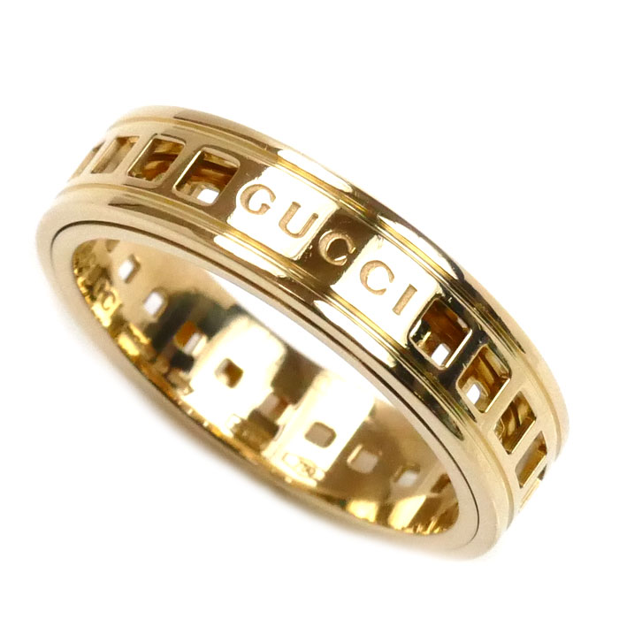 GUCCI グッチ K18YG イエローゴールド スクロール リング・指輪 18号 6.7g メンズ【中古】