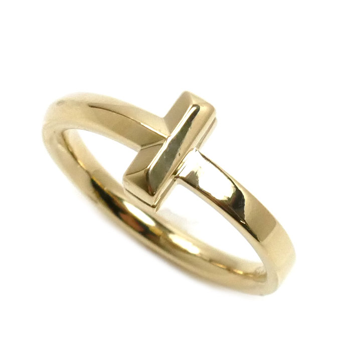 TIFFANY&Co. ティファニー K18YG イエローゴールド Tワン ナロー リング・指輪 9号 3.7g レディース【中古】