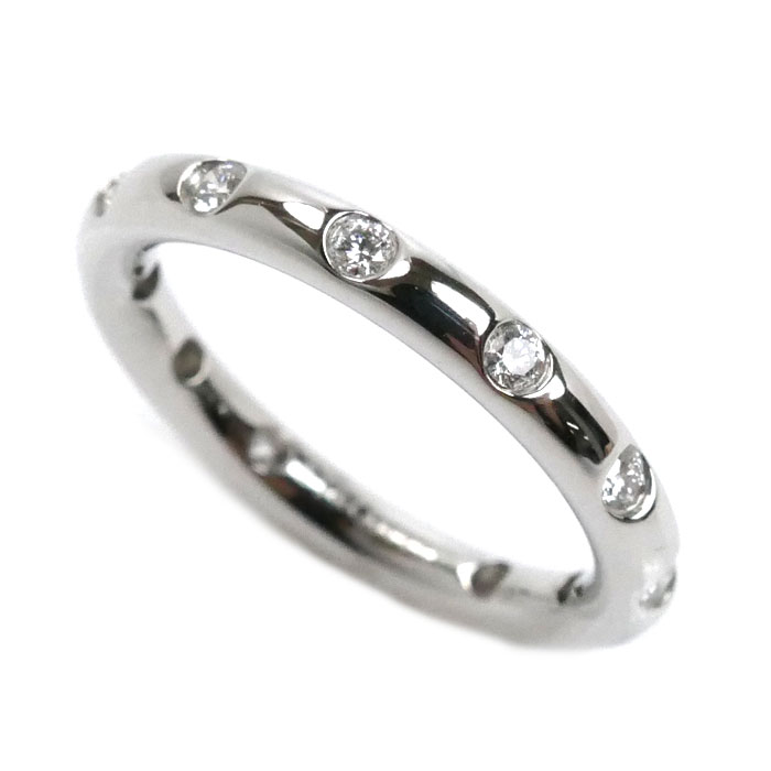 TIFFANY&Co. ティファニー Pt950プラチナ ビゼット 12Pダイヤ リング・指輪 ダイヤモンド 9号 5.0g レディース【中古】【美品】