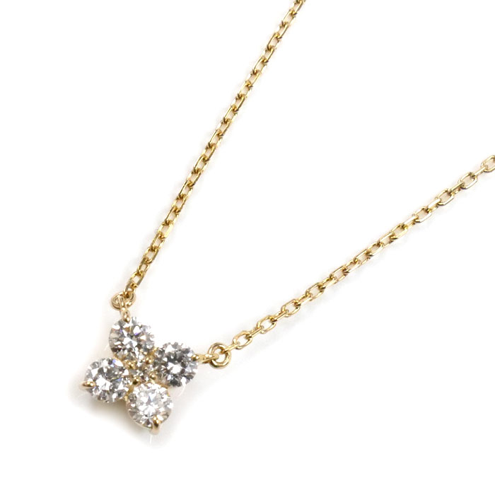 Vendome Aoyama ヴァンドーム青山 K18YG イエローゴールド カローラ ネックレス ダイヤモンド0.27ct 1.7g 40cm レディース【中古】