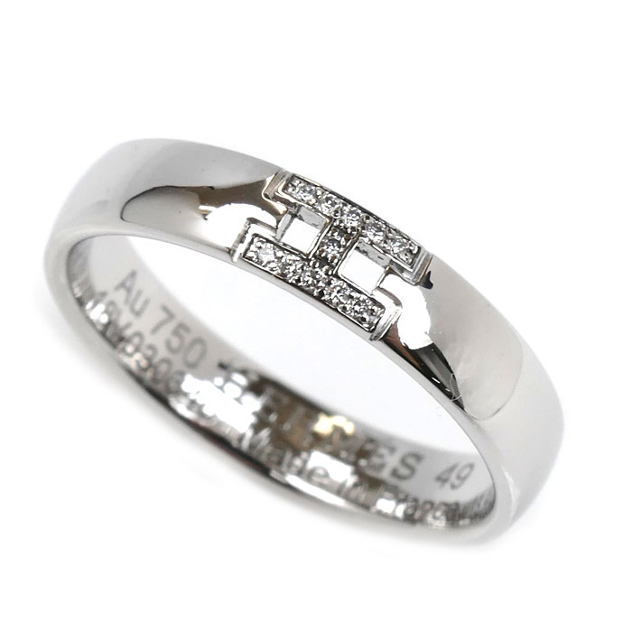 HERMES エルメス K18WG ホワイトゴールド エヴァーヘラクレス リング・指輪  H119853B 00049 ダイヤモンド 9号 49 3.3g レディース【中古】【美品】