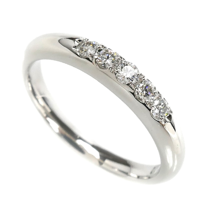 ROYAL ASSCHER ロイヤル・アッシャー Pt950プラチナ 5Pダイヤ リング・指輪 ダイヤモンド 10号 4.5g レディース【中古】【美品】