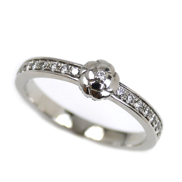 CHANEL シャネル Pt950プラチナ カメリア リング・指輪 J11885 ダイヤモンド 9.5号 50 3.7g レディース【中古】