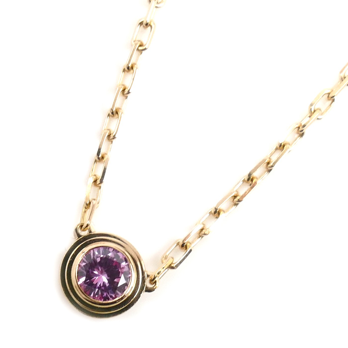 CARTIER カルティエ K18PG ピンクゴールド ダムール ネックレス B7218400 ピンクサファイア 2.7g 38/41cm レディース【中古】【美品】