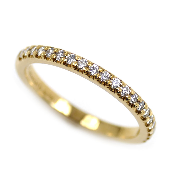 TIFFANY&Co. ティファニー K18YG イエローゴールド ソレスト ハーフエタニティ リング・指輪 60004153 ダイヤモンド 9号 2.1g レディース【中古】【美品】