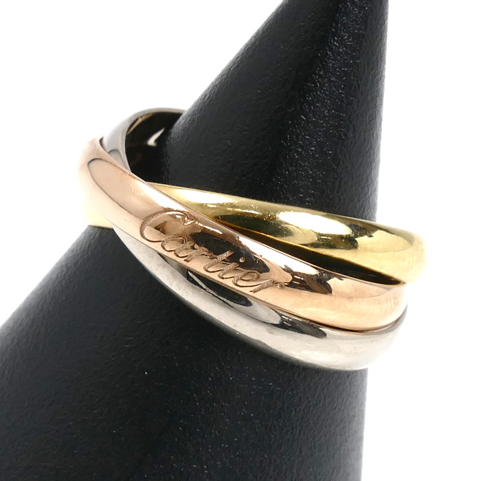 CARTIER カルティエ K18PG ピンクゴールド K18YG イエローゴールド K18WG トリニティ SM リング・指輪 B4086152 12号 52 4.9g レディース【中古】【美品】
