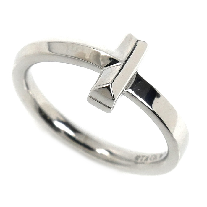 TIFFANY&Co. ティファニー K18WG ホワイトゴールド Tワン リング・指輪 69278159 9号 4.3g レディース【中古】【美品】
