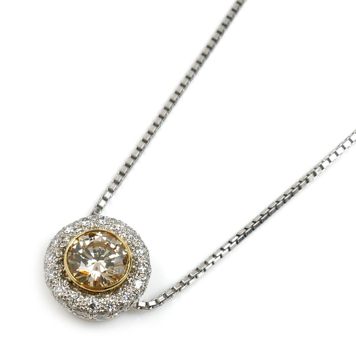 KASHIKEY Pt900プラチナ Pt850プラチナ K18 カシケイ モア ネックレス ダイヤモンド0.747ct/0.30ct 7.1g ～45cm フリーチェーン レディース【中古】