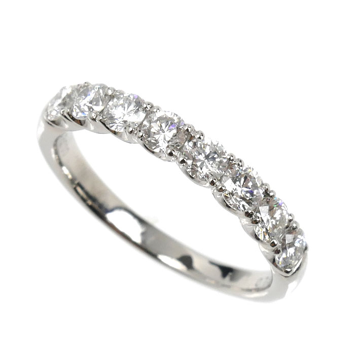 Ponte Vecchio ポンテヴェキオ Pt900プラチナ ハーフエタニティ リング・指輪 ダイヤモンド0.73ct 11号 3.4g 訳あり品 レディース【中古】