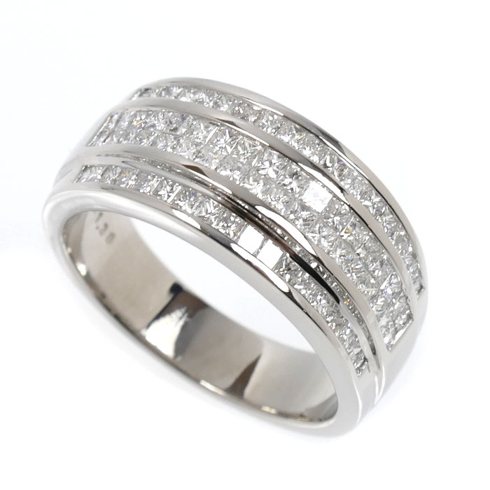 Pt900プラチナ リング・指輪 ダイヤモンド1.38ct 19号 13.3g ユニセックス【中古】