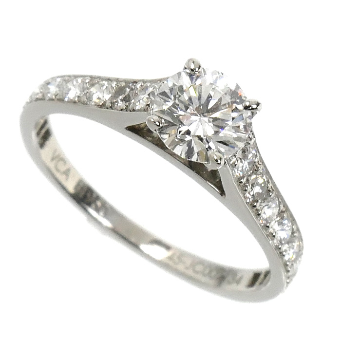 Van Cleef & Arpels ヴァンクリーフ＆アーペル Pt950プラチナ ロマンス ソリティア リング・指輪 VCARG41700 ダイヤモンド0.40ct 5号 45 1.9g レディース【中古】【美品】