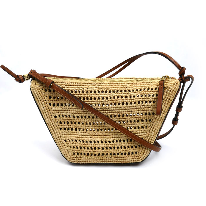 LOEWE ロエベ ハンモックホーボー ミニ 2Wayショルダーバッグ タン ナチュラル A538G13X09 レディース【中古】