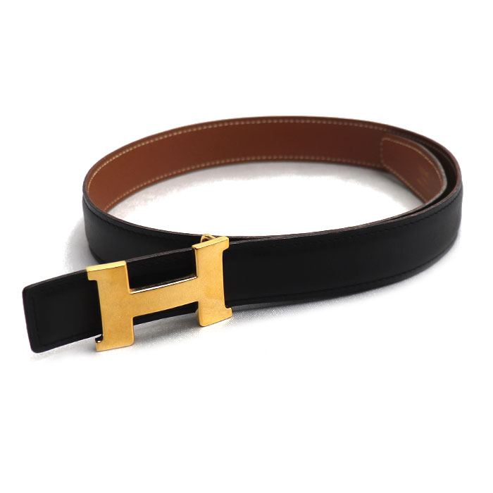 HERMES エルメス Hベルト ベルト ブラック 60 ○Y刻印 レディース【中古】