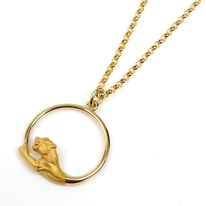 Carrera y Carrera カレライカレラ K18YG イエローゴールド パンサー ネックレス 6.5g 46cm レディース【中古】