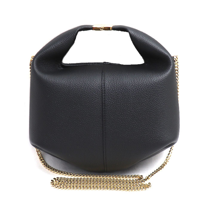 POLENE Beri エディション ブラック チェーン テクスチャード 2Wayショルダーバッグ ブラック レディース【中古】【美品】